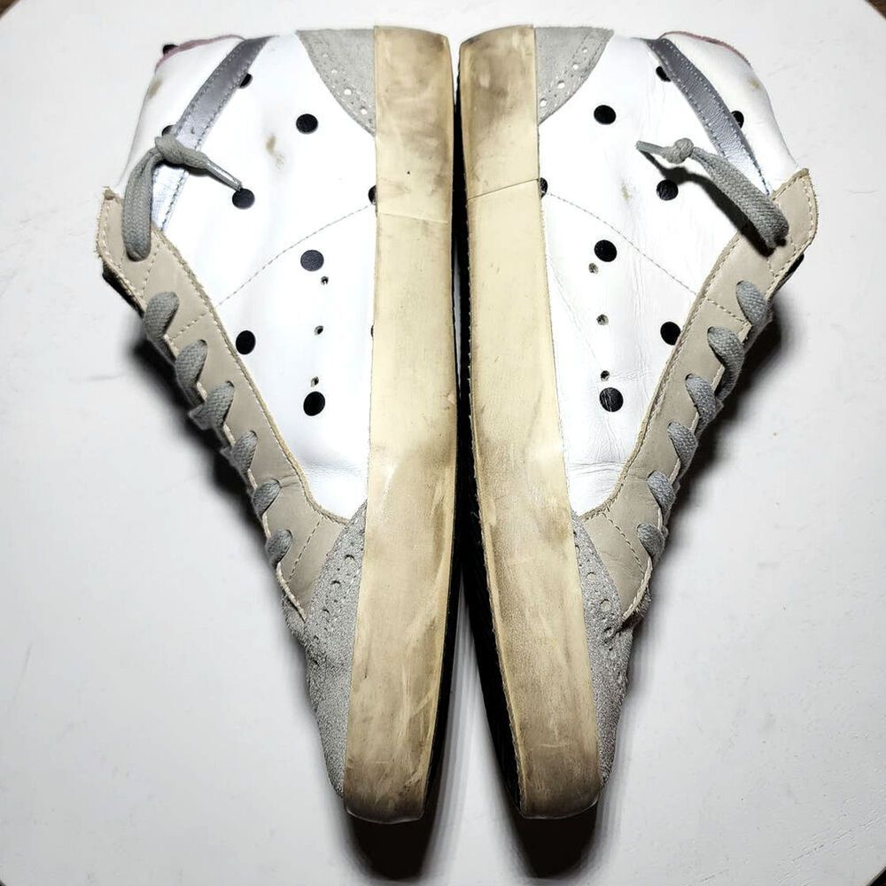 Golden Goose Mid Star Dot Leather Suede Wing Tip Sneakers - Picture 4 of 13